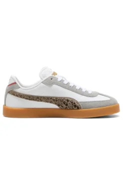 Sneakers bianche e grigie con dettagli animalier suola beige Puma Club II Era Animal Flair
