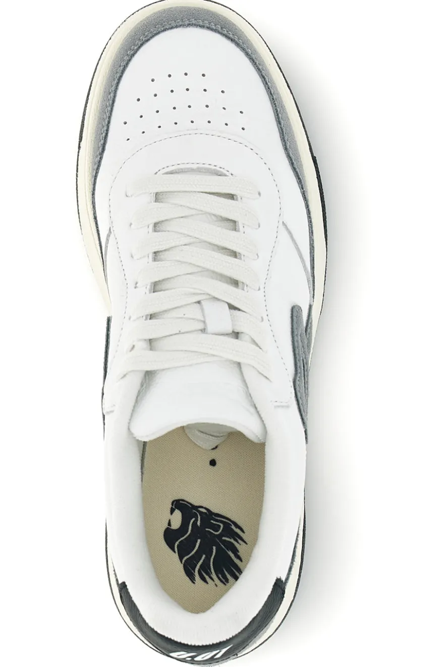 Sneakers bianche e grigie in pelle traforate in punta U.power U1400BC