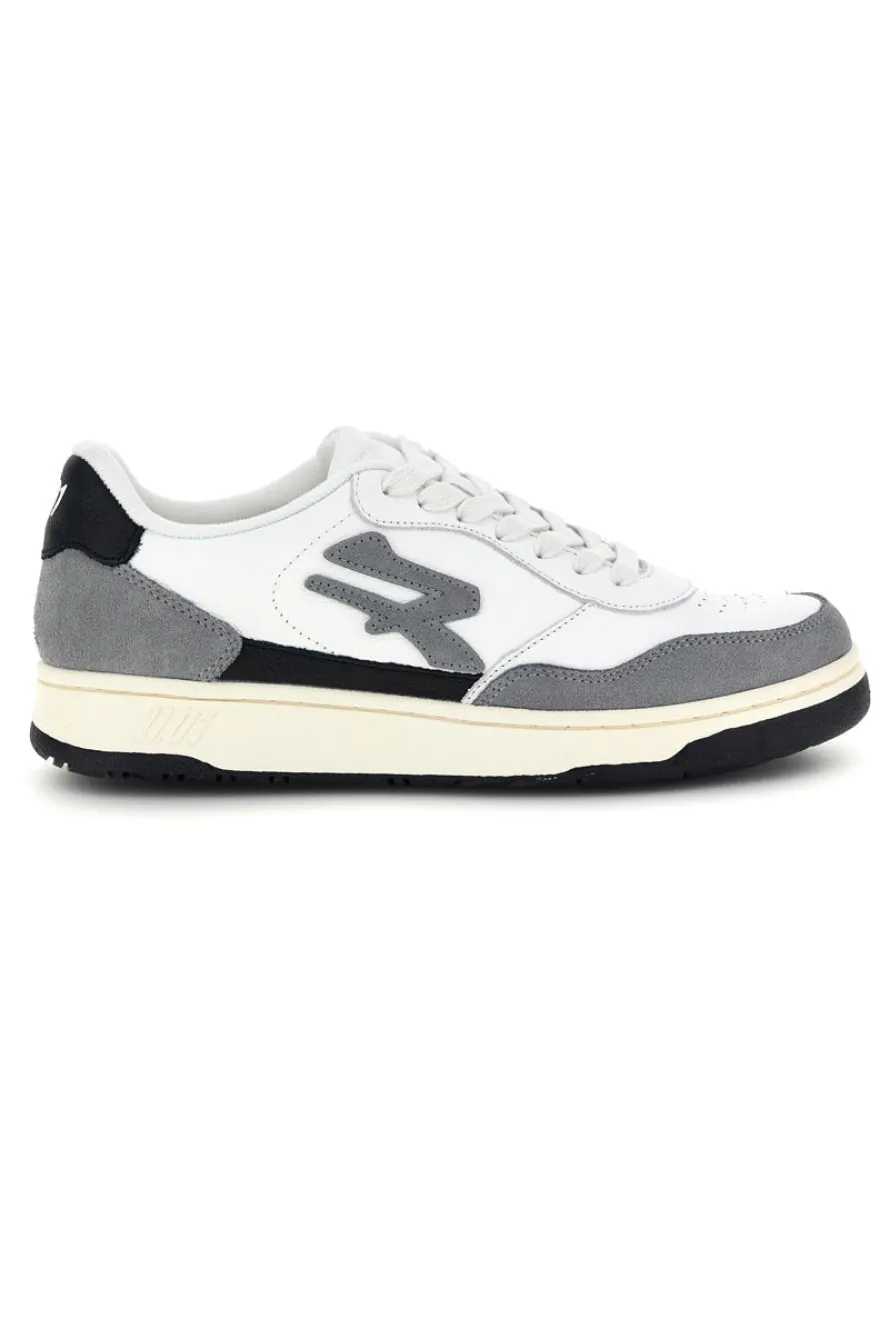 Sneakers bianche e grigie in pelle traforate in punta U.power U1400BC