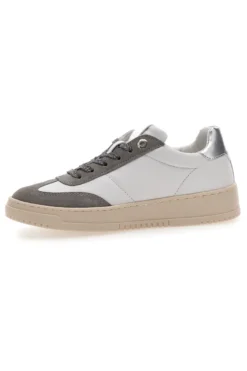 Sneakers bianche e grigie in pelle con dettagli argento Pittarello Capsule Grace Made in Italy