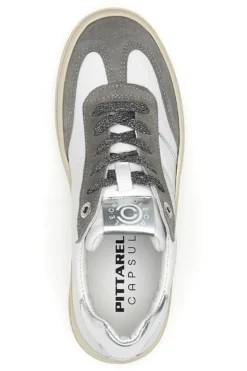 Sneakers bianche e grigie in pelle con dettagli argento Pittarello Capsule Grace Made in Italy