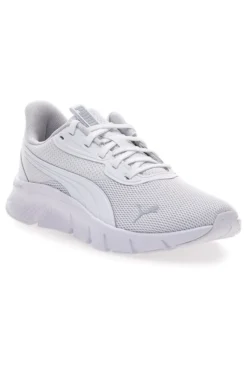 Sneakers bianche e grigio chiaro in mesh Puma FlexFocus Lite Modern Jr