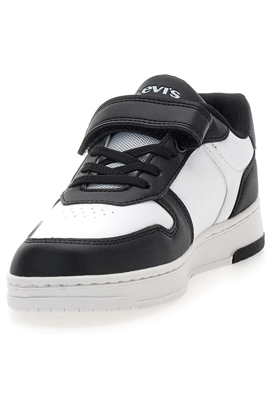 Sneakers bianche e nere con chiusura a strappo Levi's Kick SE