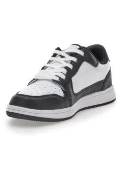 Sneakers Bianche e Nere Con Lacci Leone M075S9LOW