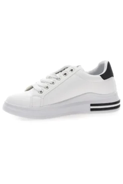 Sneakers bianche e nere con lacci CAFE' COST BK2450
