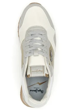 Sneakers Bianche e Oro Con Lacci PEPE JEANS London Shine W
