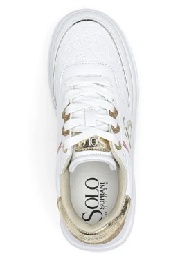 Sneakers Bianche e Oro Soprani City Pu Mirror Glitter