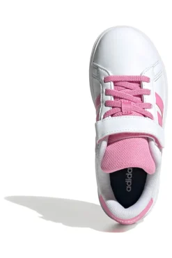 Sneakers bianche e rosa con chiusura a strappo Adidas Grand Court 2.0 EL C