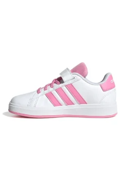 Sneakers bianche e rosa con chiusura a strappo Adidas Grand Court 2.0 EL C