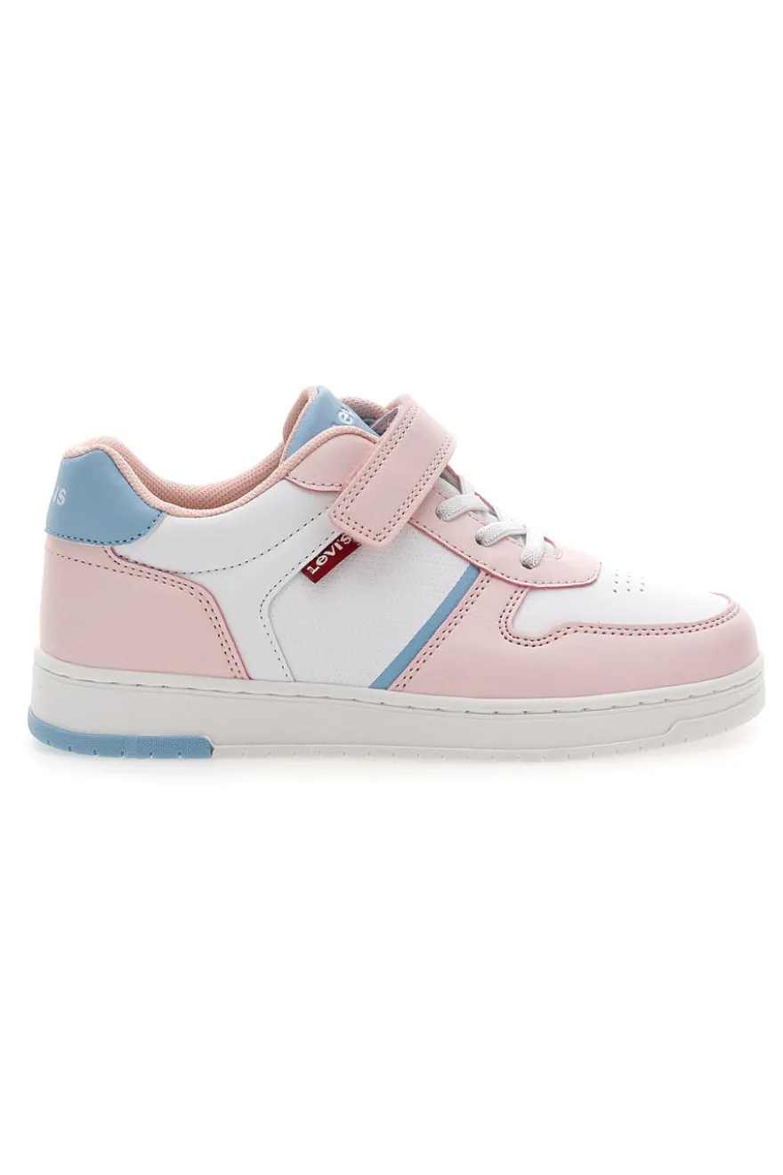 Sneakers Bianche e Rosa con Tomaia Traforata e Velcro LEVI'S 3004