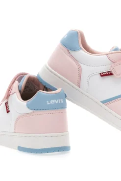 Sneakers Bianche e Rosa con Tomaia Traforata e Velcro LEVI'S 3004