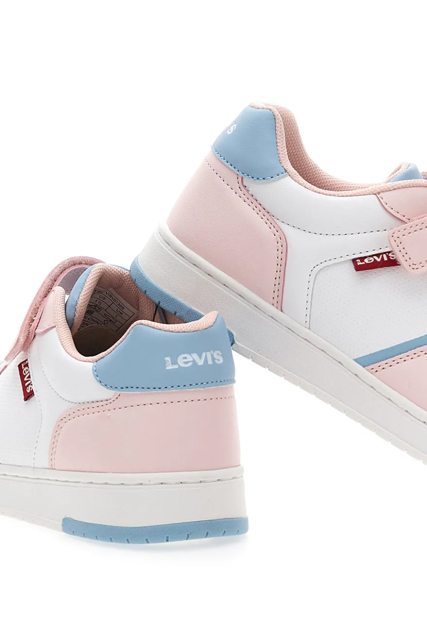 Sneakers Bianche e Rosa con Tomaia Traforata e Velcro LEVI'S 3004