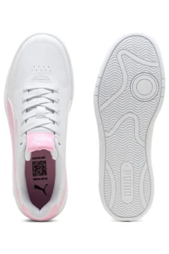 Sneakers bianche e rosa Puma Court Classic Clean Jr