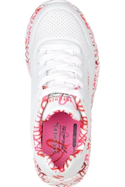 Sneakers Bianche e Rosa Skechers Street Uno Lite -B Lovely Luv
