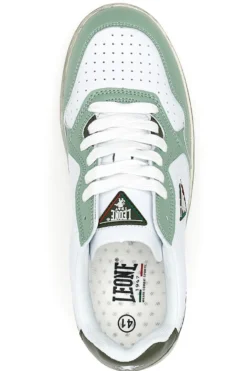 Sneakers Bianche e Verdi con Lacci Leone 44