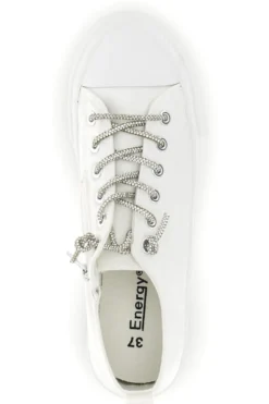 Sneakers bianche in materiale sintetico con lacci decorativi Energy CONV3