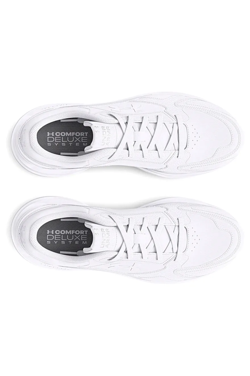 Sneakers bianche in mesh con inserti in pelle Under Armour Edge Leather