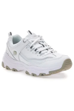 Sneakers bianche in pelle con Memory Foam Skechers Iconic Unabashed