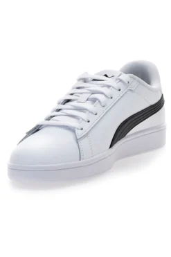 Sneakers bianche in pelle con logo nero Puma Smash 3.0 L