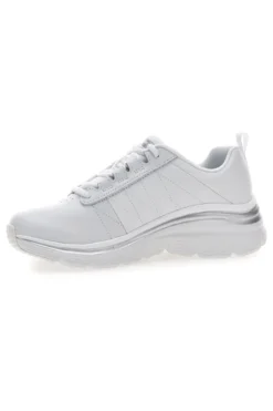 Sneakers bianche in pelle con Memory Foam Skechers Fashion Fit Effortless