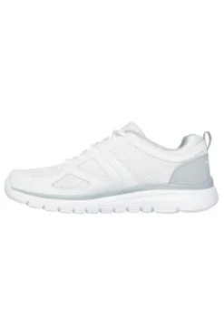 Sneakers bianche in pelle e mesh con soletta memory foam Skechers Burns Agoura da Uomo
