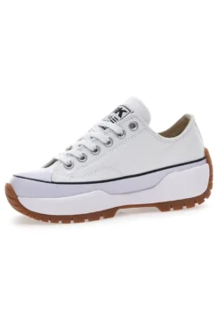 Sneakers Bianche In Tela Con Platform British Knights Kaya Low Fly