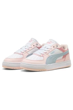 Sneakers bianche rosa e azzurre Puma Caven III Block Jr