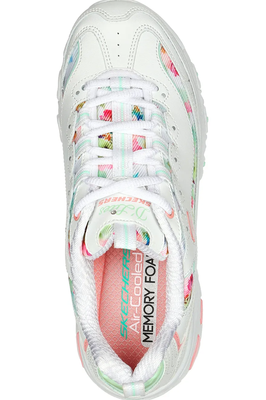Sneakers Bianche Skechers D'Lites Blooming Fields