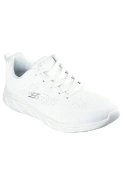 Sneakers bianche slip-on in mesh con Memory Foam Skechers BOBS Squad Chaos Daily Inspiration