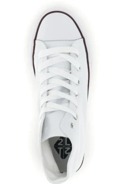 Sneakers bianco in tela stringate alte 2t2l 8012