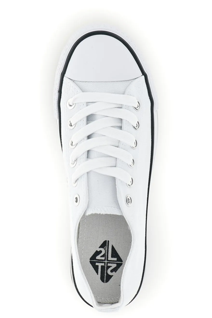 Sneakers bianco in tela stringate basse 2t2l 8011