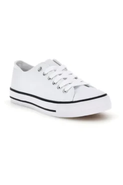 Sneakers bianco in tela stringate basse 2t2l 8011