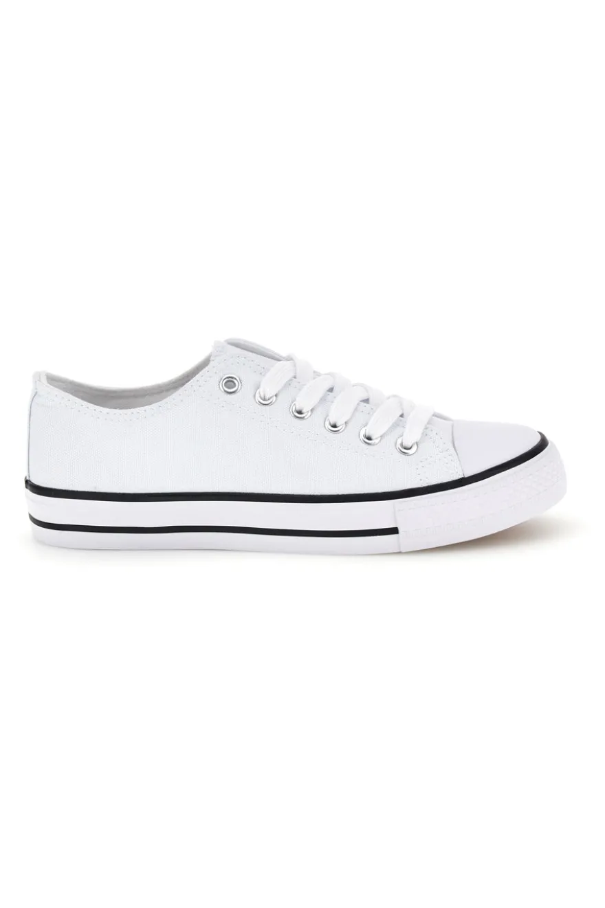 Sneakers bianco in tela stringate basse 2t2l 8011