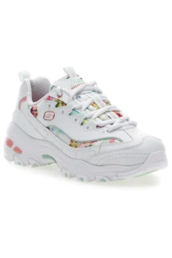 Sneakers bianco multicolor Memory Foam Skechers D'lites Blooming Fields