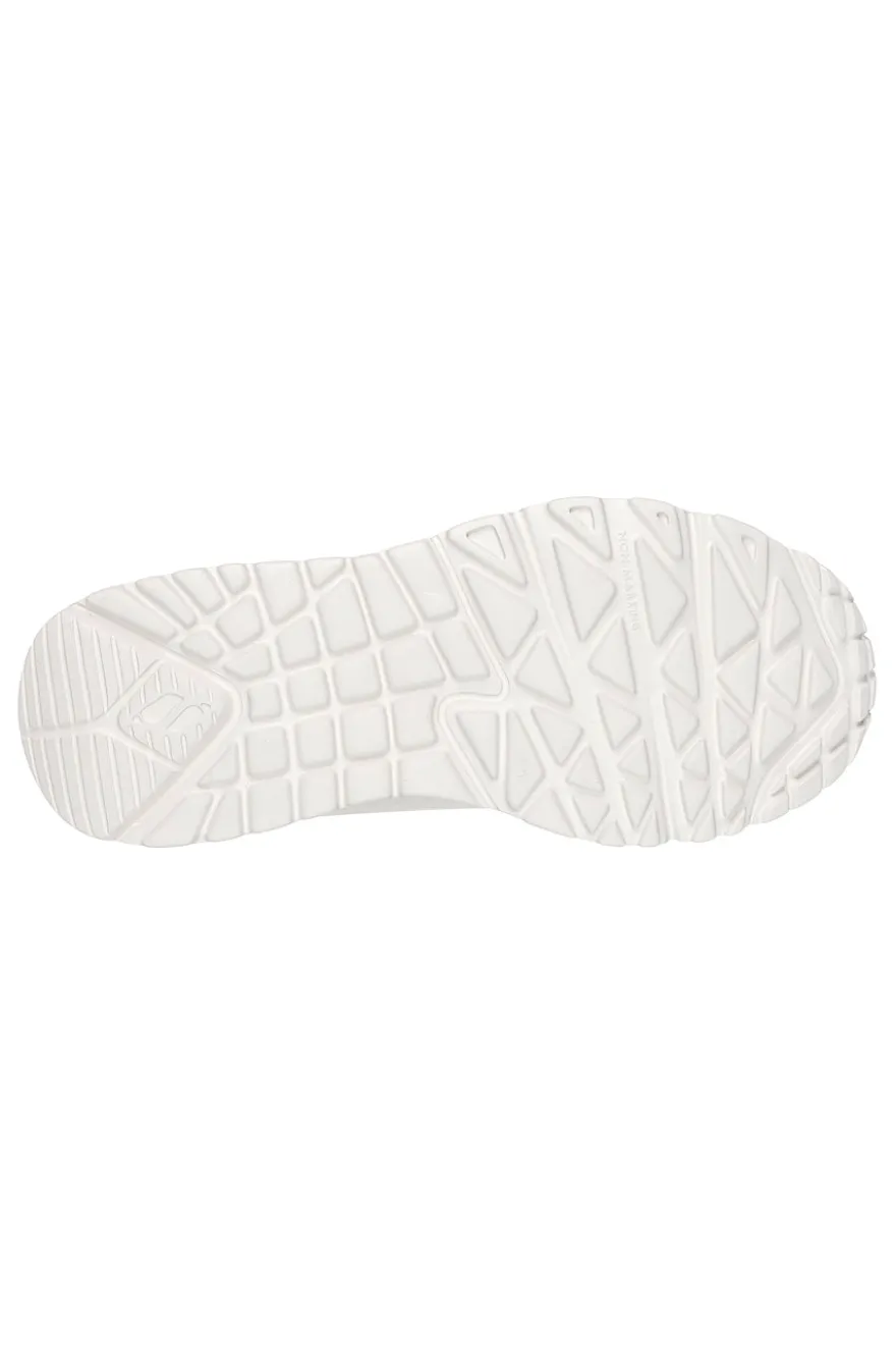 Sneakers bianco naturale con cuori metallici Skechers Uno Lite Metallic Love