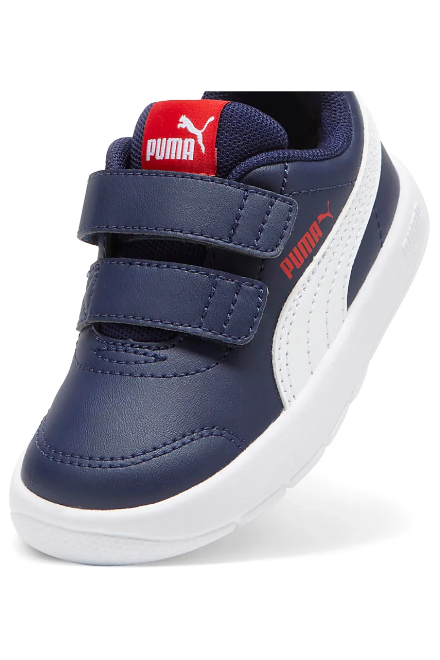 Sneakers blu con doppio strappo e dettagli bianchi Puma Courtflex V3 V Inf