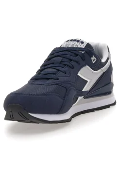 Sneakers blu con inserti grigi in tessuto tecnico Diadora N.92