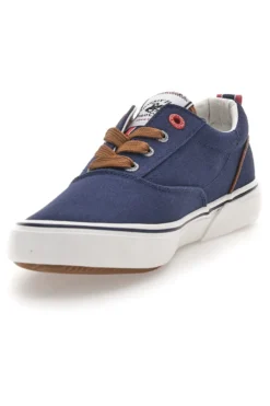 Sneakers blu in tela con dettagli a contrasto BEVERLY HILLS POLO BATH CVS