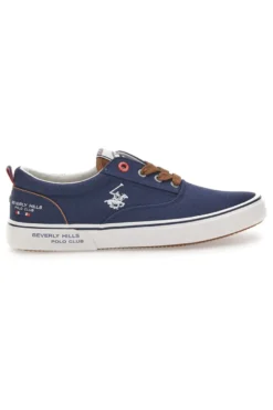 Sneakers blu in tela con dettagli a contrasto BEVERLY HILLS POLO BATH CVS