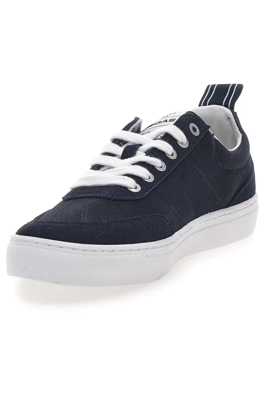 Sneakers blu in tela con suola bianca Gas 514005