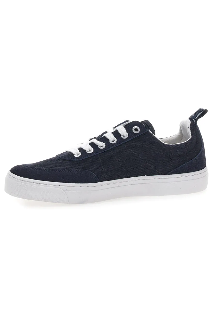 Sneakers blu in tela con suola bianca Gas 514005