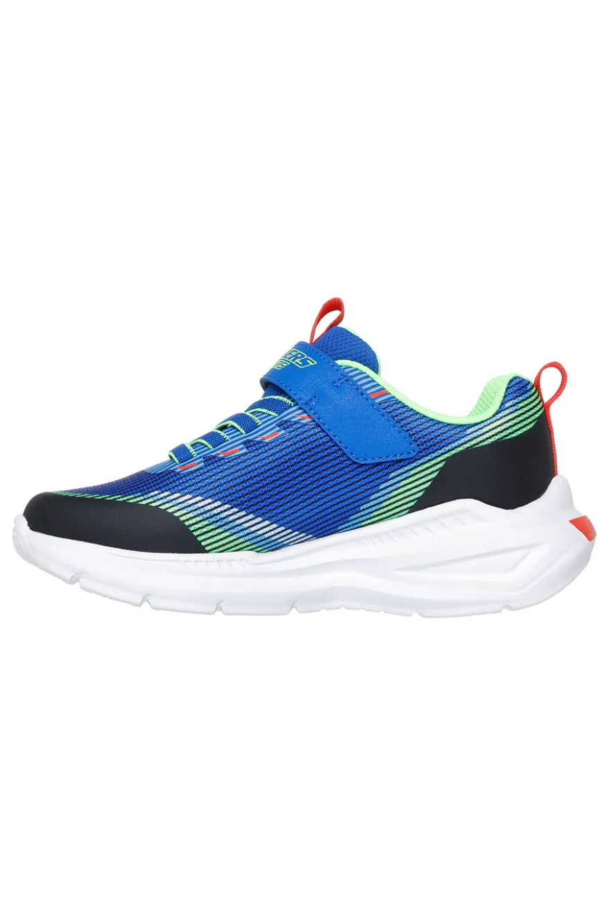 Sneakers blu multicolore con luci e chiusura a strappo Skechers Tri-namics 2.0