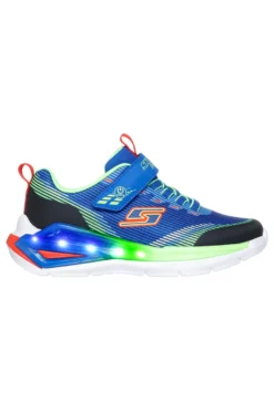 Sneakers blu multicolore con luci e chiusura a strappo Skechers Tri-namics 2.0