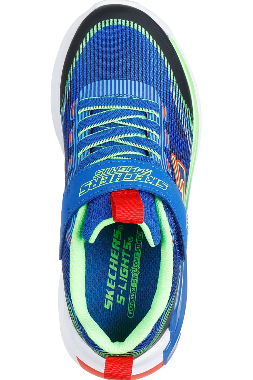 Sneakers blu multicolore con luci e chiusura a strappo Skechers Tri-namics 2.0