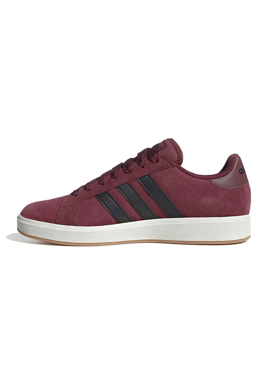 Sneakers bordeaux in pelle con strisce nere Adidas Grand Court Base 00s