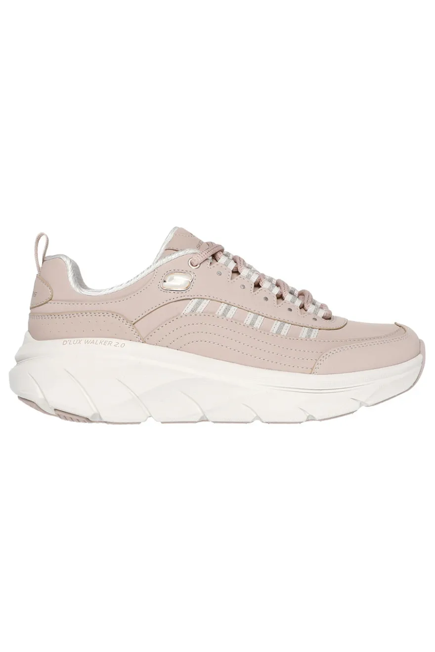 Sneakers Cipria con Dettagli Glitter SKECHERS D'LUX WALKER 2.0 GOLDEN STEP