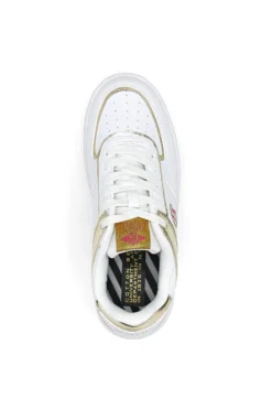 Sneakers Cotton Belt Amber Pu Ripstop Bianche e Oro