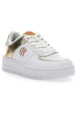 Sneakers Cotton Belt Amber Pu Ripstop Bianche e Oro