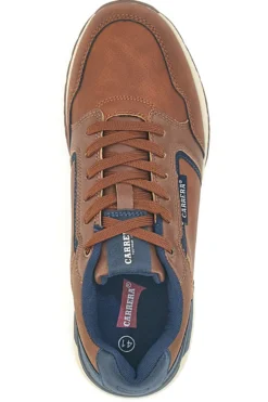 Sneakers cuoio con inserti blu Carrera CAM412046438