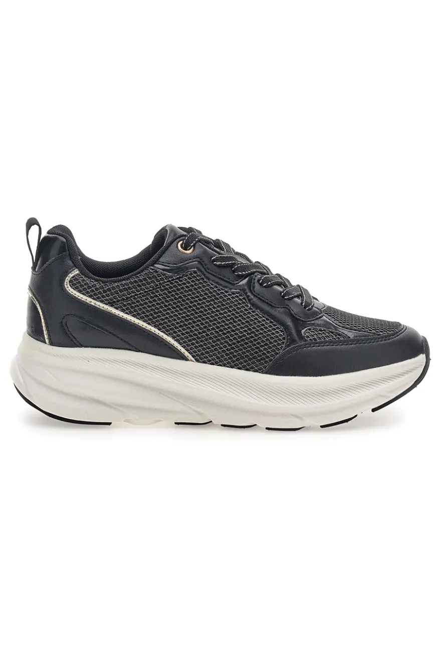 Sneakers da donna nere con inserti mesh Pittarello 8W25069